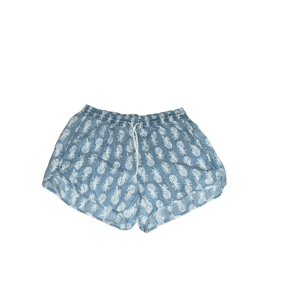 Chip & Pepper Blue and White Drawstring Pineapple Shorts Size S